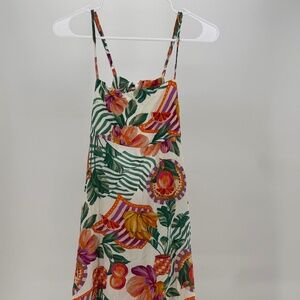 Paper Heart Spaghetti Strap Hawaiian Floral Boho Tie Back Maxi Flowy Dress